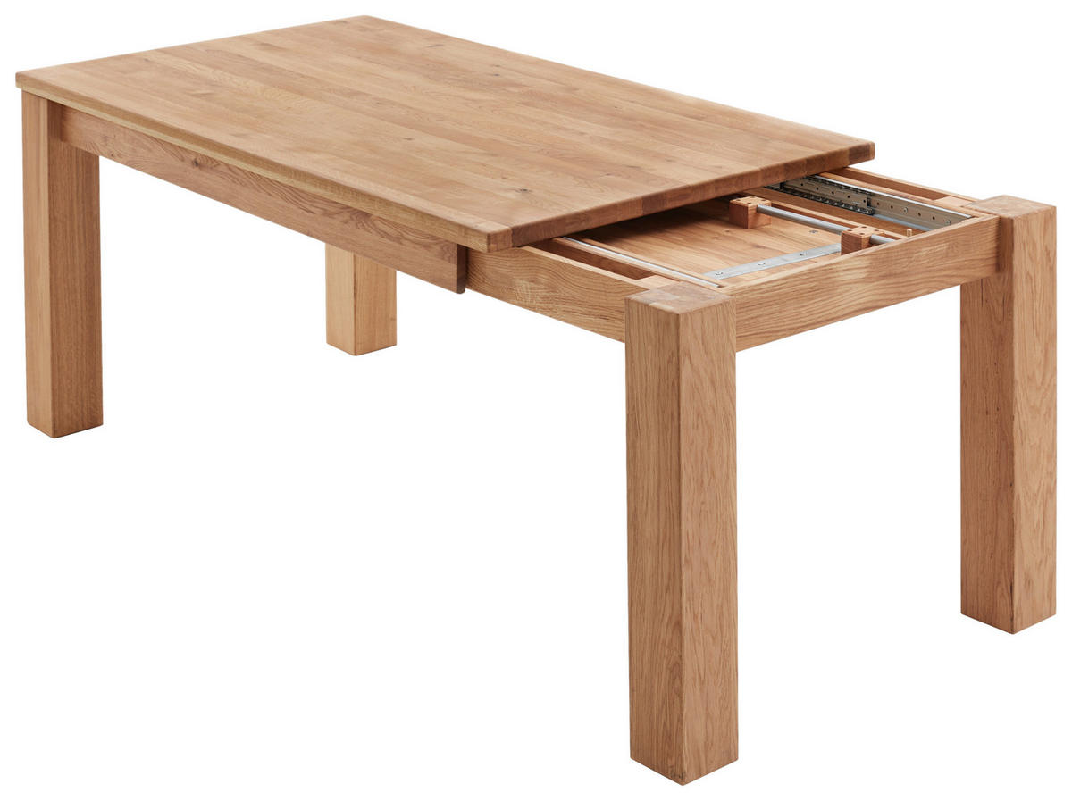 STOL NA IZVLAČENJE  boje hrasta  drvo      - boje hrasta/boje oplemenjenog čelika, Konvencionalno, drvo (160-230/76/90cm)