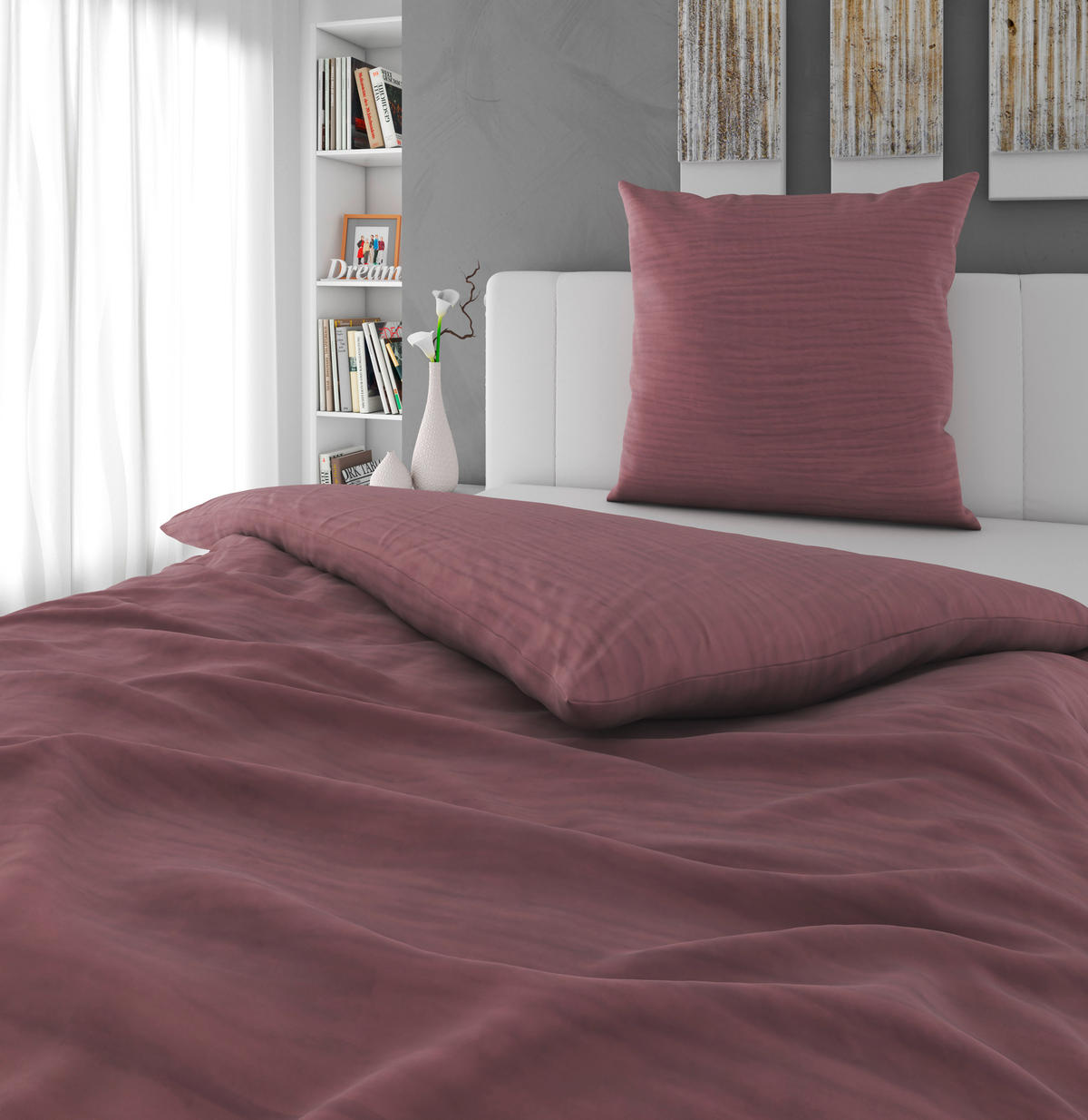 BETTWÄSCHE Musselin 155/220 cm  - Mauve, Textil (155/220cm) - Novel