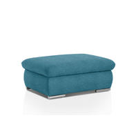 HOCKER in Textil Blau  - Chromfarben/Blau, Design, Textil/Metall (101/45/74cm) - Livetastic