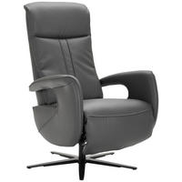 RELAXSESSEL Echtleder Relaxfunktion, Fußteilverstellung, Rücken echt    - Anthrazit/Schwarz, Design, Leder/Metall (71/112/83cm) - Dieter Knoll