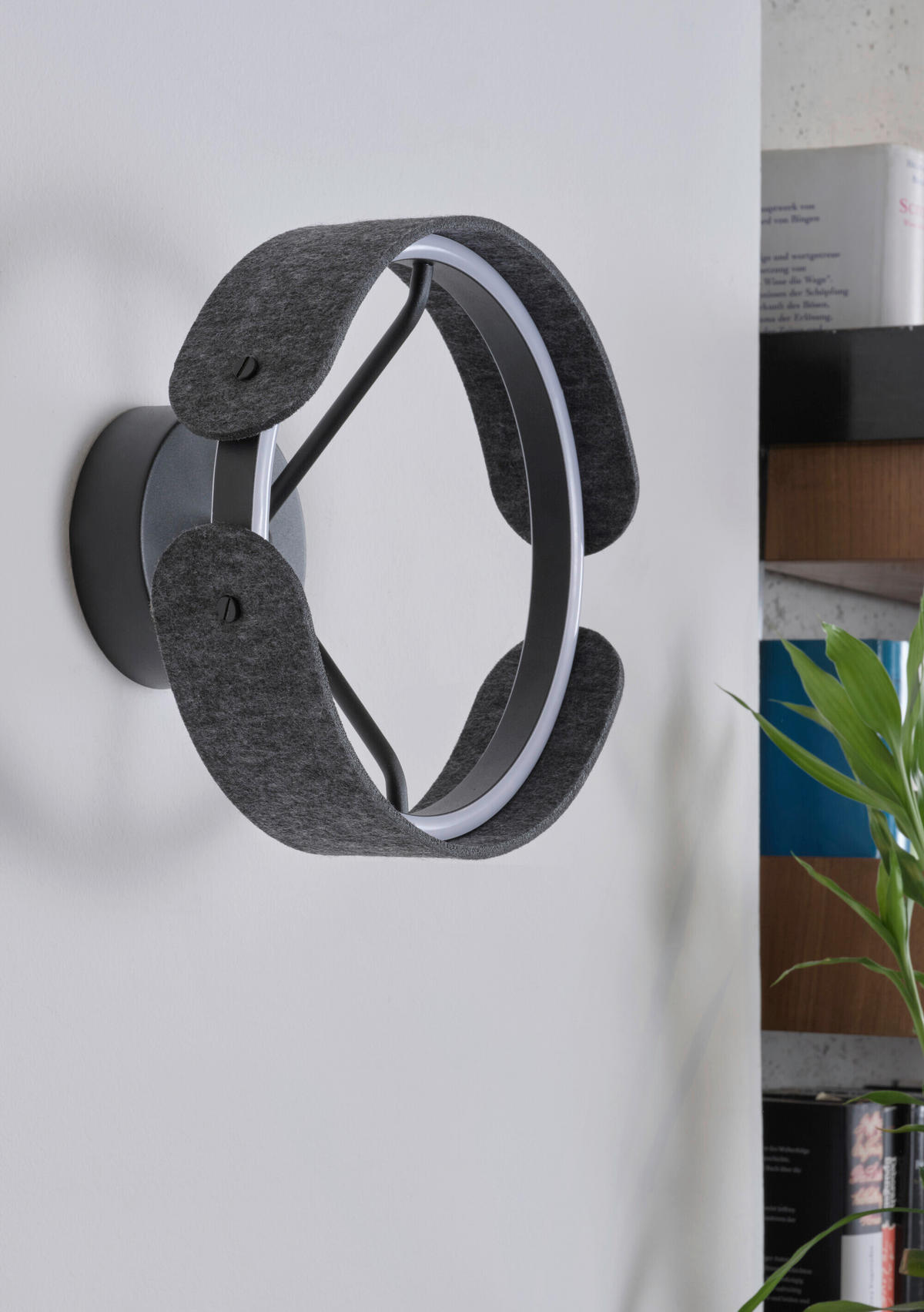 LED-WANDLEUCHTE 27,5/18,5 cm   - Dunkelgrau, Basics, Kunststoff/Textil (27,5/18,5cm) - Osram
