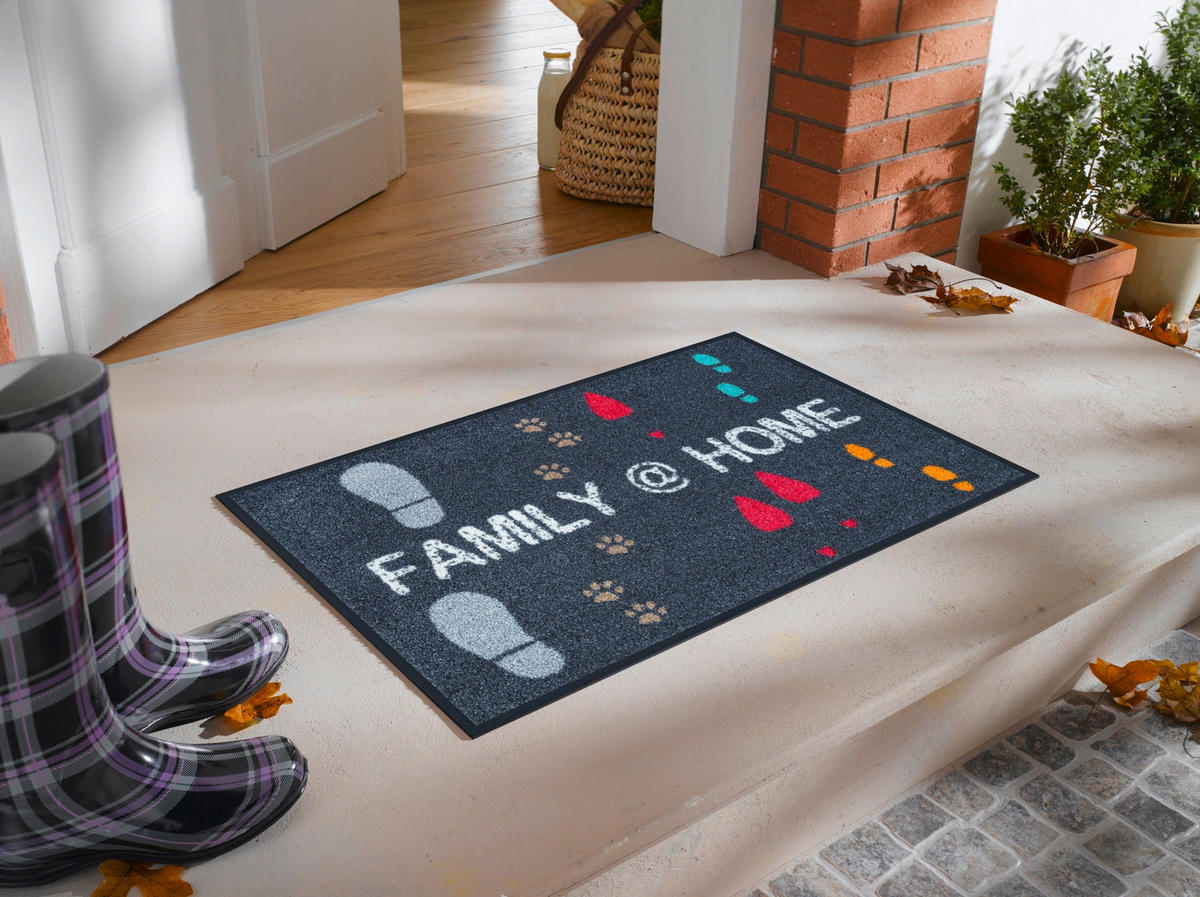 FUßMATTE 50/75 cm Family @ Home  - Trend, Kunststoff/Textil (50/75cm) - wash+dry