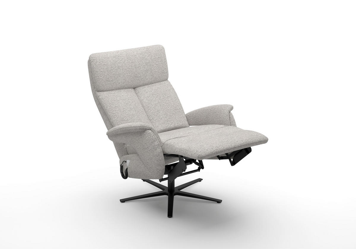 RELAXSESSEL TV TRIPLE SEVEN XTRA LARGE S1 Chenille Kopfteilverstellung, Aufstehhilfe, Fußteilverstellung, Rücken echt    - Silberfarben/Schwarz, Basics, Textil/Metall (86/111/86cm) - Sit & More