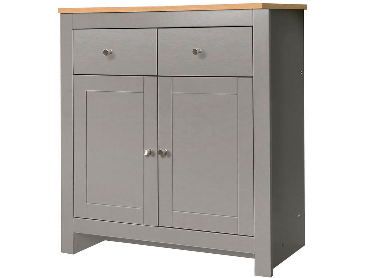 SIDEBOARD Emerald  in 79/81/35 cm  - Eichefarben/Silberfarben, Design, Holzwerkstoff/Metall (79/81/35cm) - MID.YOU