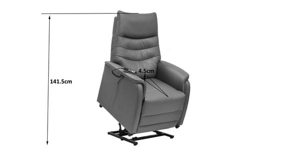 FERNSEHSESSEL  mit Relaxfunktion, Kopfteilverstellung, Aufstehhilfe, Fußteilverstellung Echtleder Lederlook Cognac  - Cognac/Schwarz, Design, Leder/Kunststoff (78.5/87,5-112,5/87,5-161cm) - Cantus