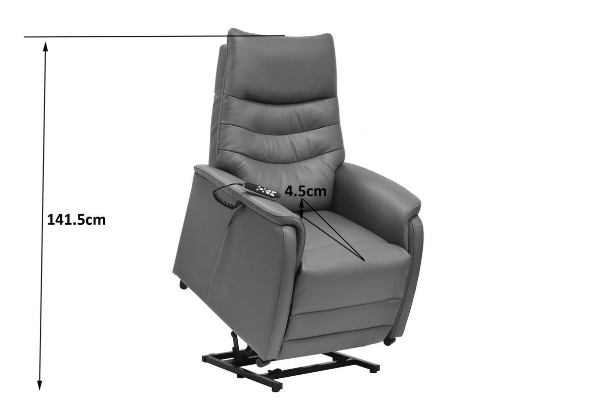 FERNSEHSESSEL  mit Relaxfunktion, Kopfteilverstellung, Aufstehhilfe, Fußteilverstellung Echtleder Lederlook Cognac  - Cognac/Schwarz, Design, Leder/Kunststoff (78.5/87,5-112,5/87,5-161cm) - Cantus
