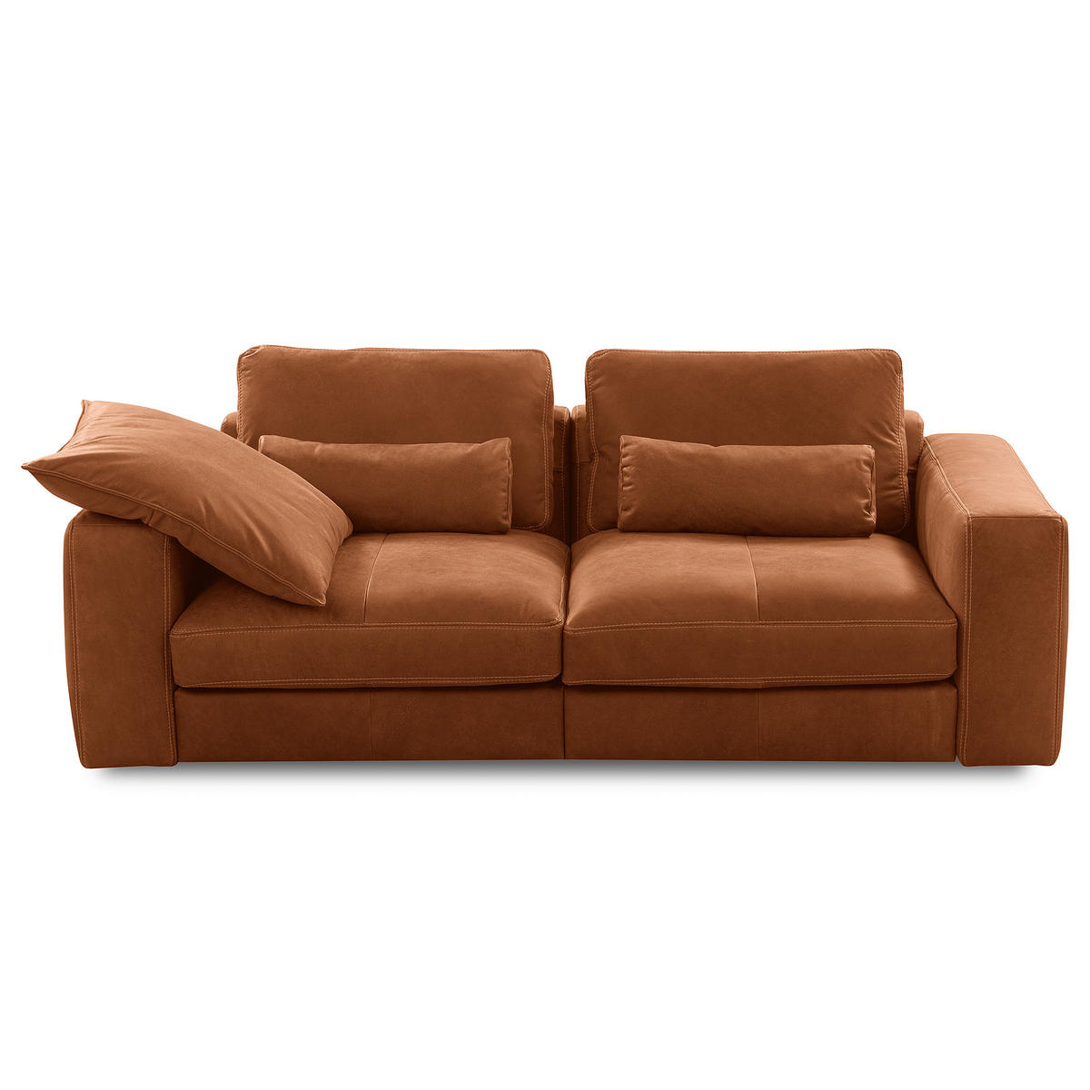 2-SITZER-SOFA  in Echtleder Karamell   - Beige/Karamell, Design, Leder/Kunststoff (240/85/123cm) - Livetastic