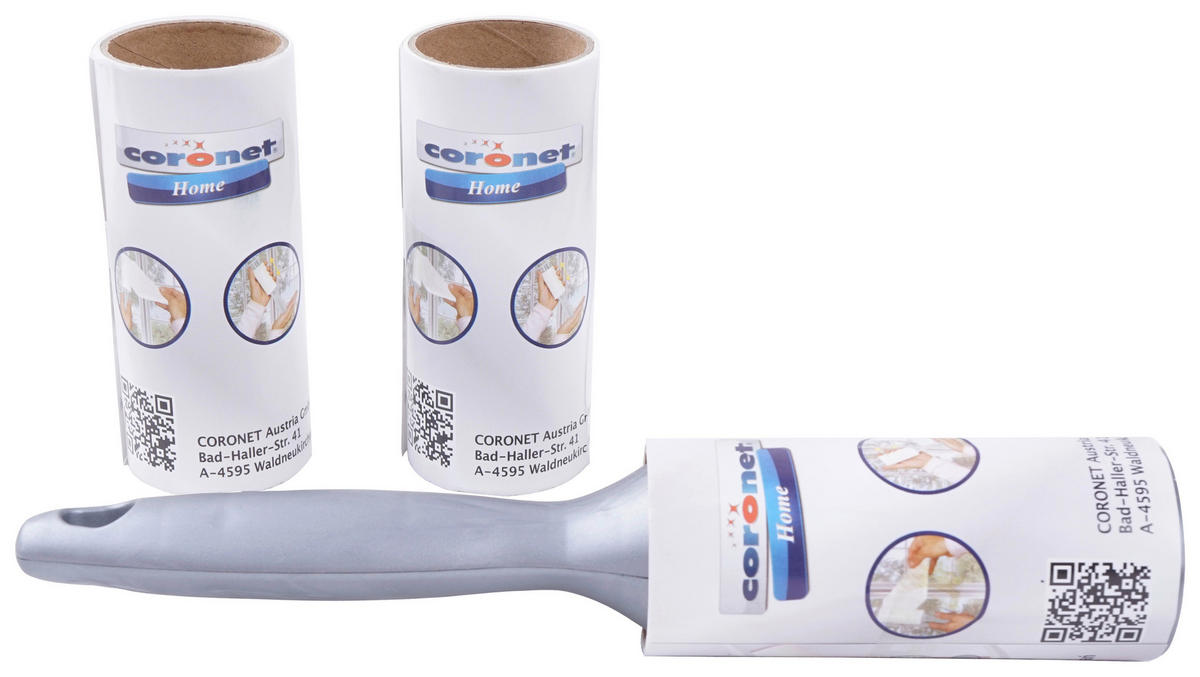 SADA VALČEKŮ NA TEXTIL 3 ks - sivá, Basics, plast (23/9/4cm)