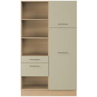 MEHRZWECKSCHRANK 120/206,2/58 cm  in Eichefarben, Salbeigrün  - Eichefarben/Salbeigrün, Basics, Holzwerkstoff/Metall (120/206,2/58cm) - Impuls