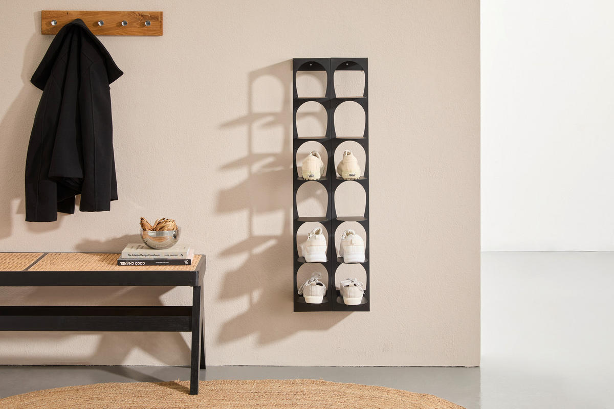 REGÁL NA BOTY, černá, 30/100/30 cm - černá, Basics, kov (30/100/30cm) - Carryhome