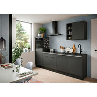 KÜCHENLEERBLOCK 260 cm   in Schwarz  - Schwarz, MODERN, Holzwerkstoff/Metall (260cm) - MID.YOU