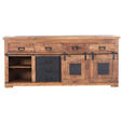 SIDEBOARD  in 195/85/45 cm  - Schwarz/Naturfarben, ROMANTIK / LANDHAUS, Holz/Metall (195/85/45cm) - Landscape