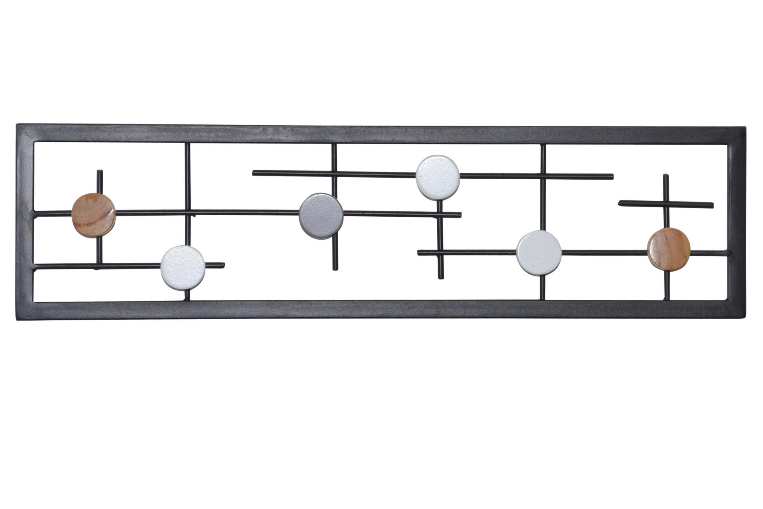 WANDGARDEROBE  in teilmassiv Multicolor, Schwarz  - Multicolor/Schwarz, Design, Holzwerkstoff/Metall (6/60/16cm) - MID.YOU