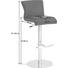 BARHOCKER Lederlook Edelstahlfarben, Schwarz - Edelstahlfarben/Schwarz, Design, Textil/Metall (42/81-106/43cm) - Dieter Knoll