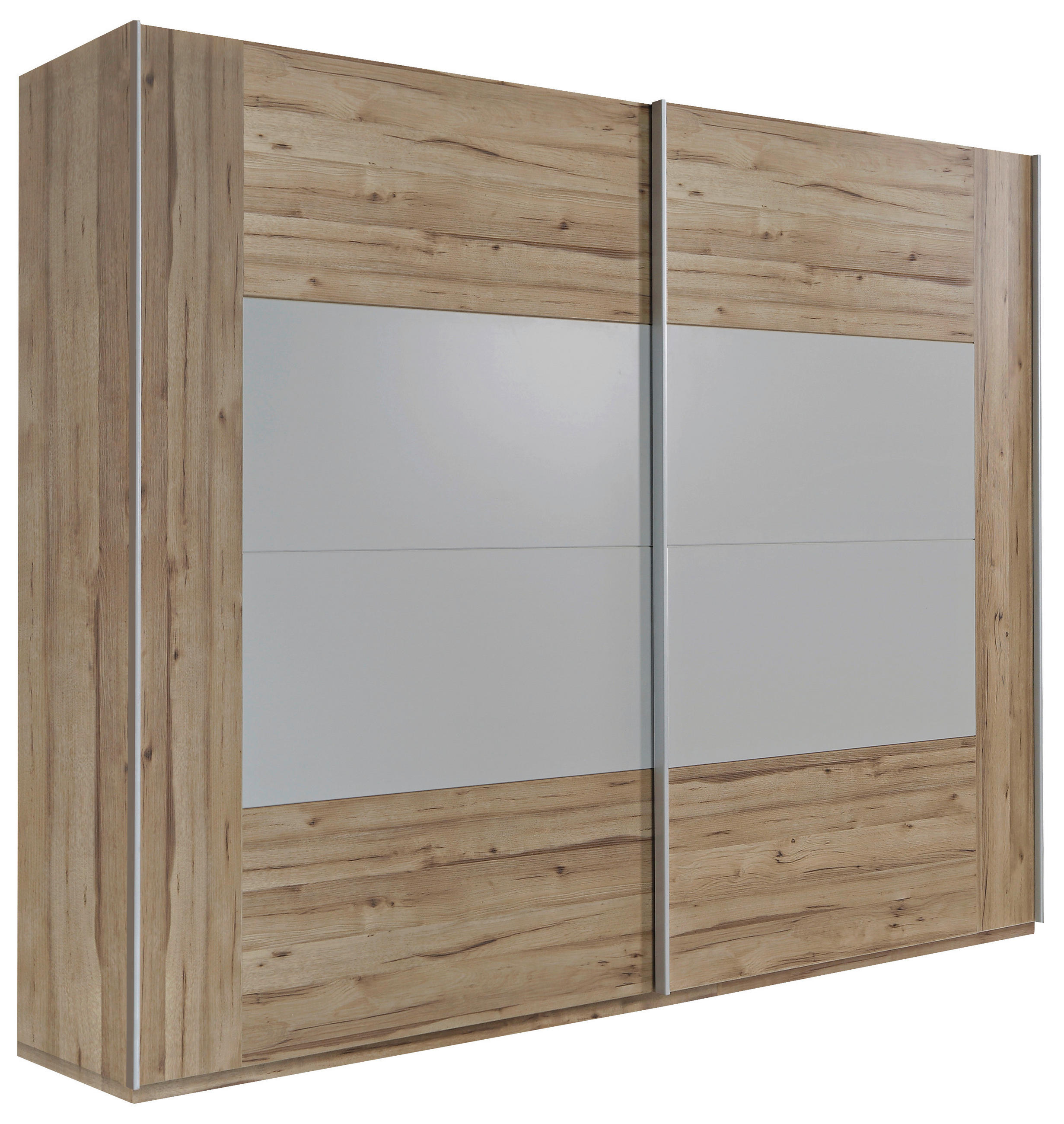 SCHWEBETÜRENSCHRANK Grau, Eiche Artisan  - Alufarben/Eiche Artisan, Konventionell, Holzwerkstoff/Metall (270/210/61cm) - Ti'me