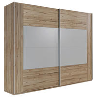 GARDEROB MED SKJUTDÖRRAR 270/210/61 cm,  i grå, ek Artisan, 2 dörrar  - aluminiumfärg/grå, Klassisk, metall/trämaterial (270/210/61cm) - Ti'me