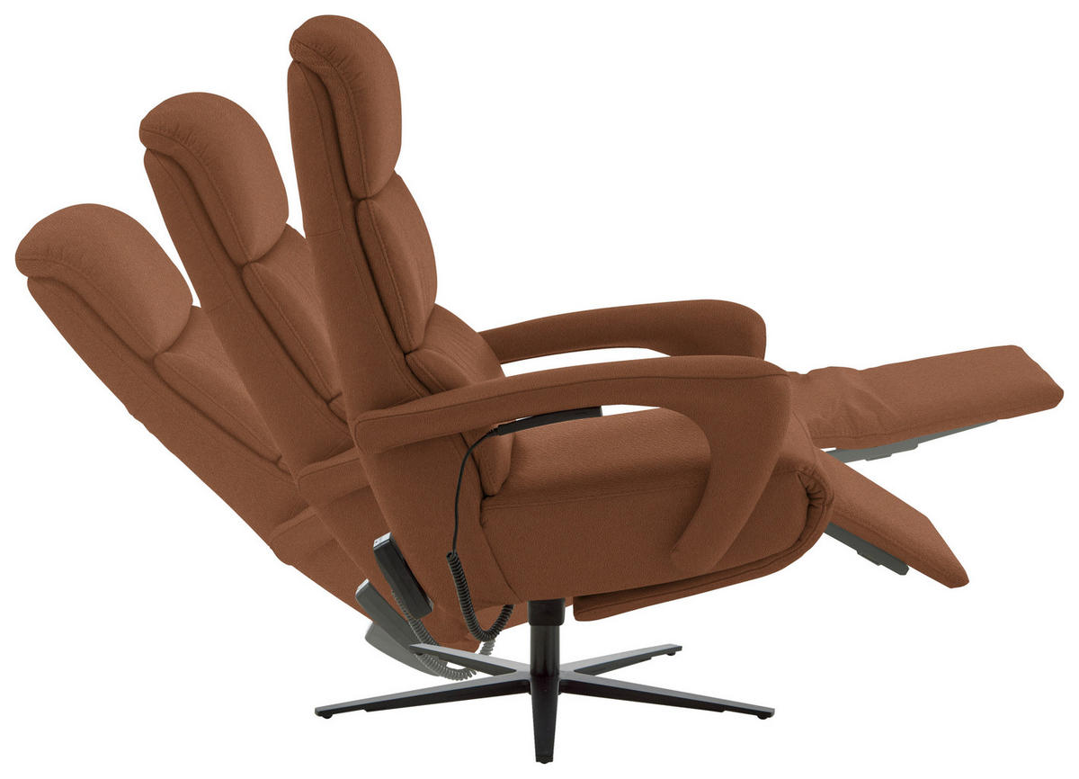 RELAXSESSEL in Leder Cognac  - Cognac/Schwarz, Design, Leder/Metall (76/110/86cm) - Dieter Knoll