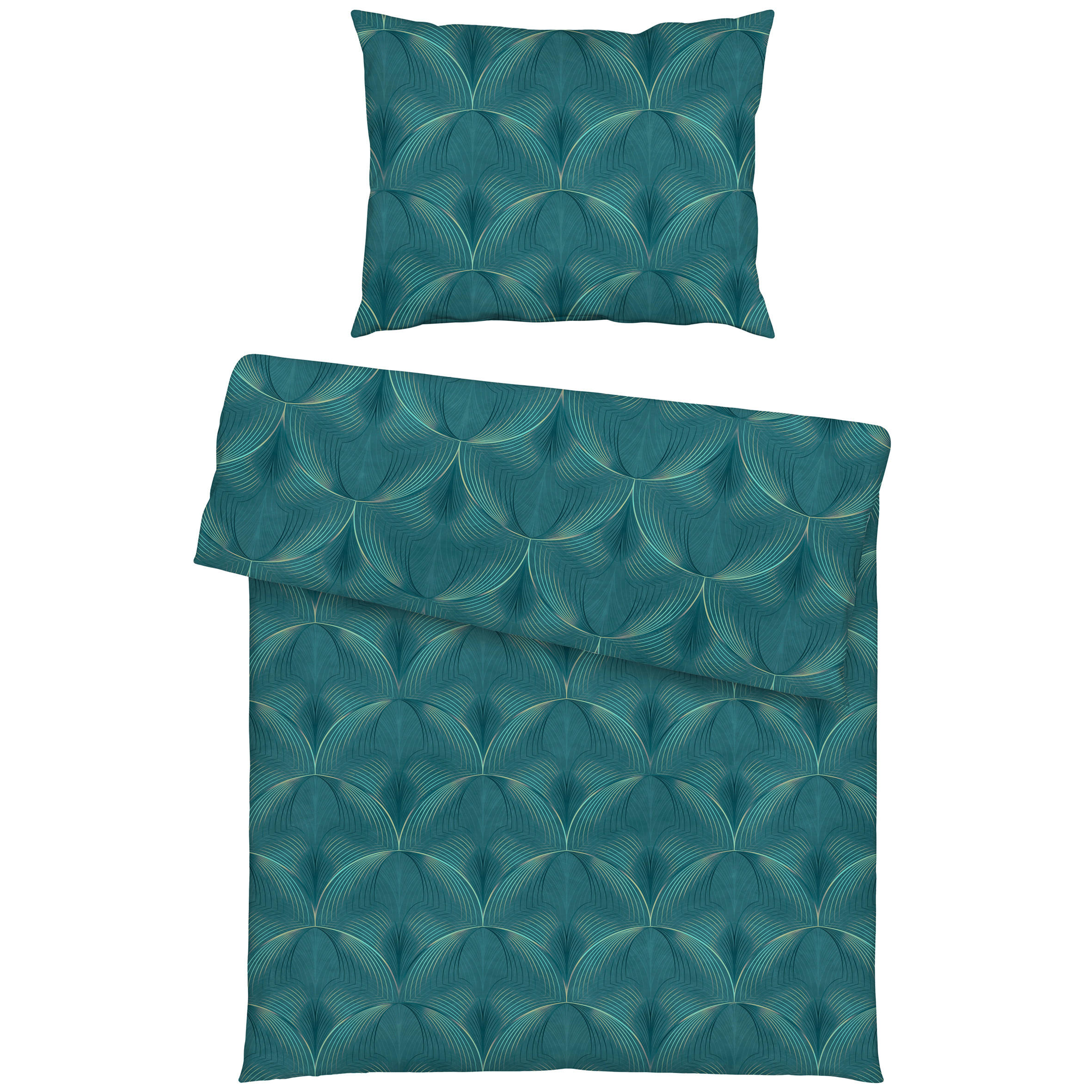 BETTWÄSCHE 2-teilig Atelier Interlock-Jersey 140/200 cm  - Grün, Basics, Textil (140/200cm) - Estella