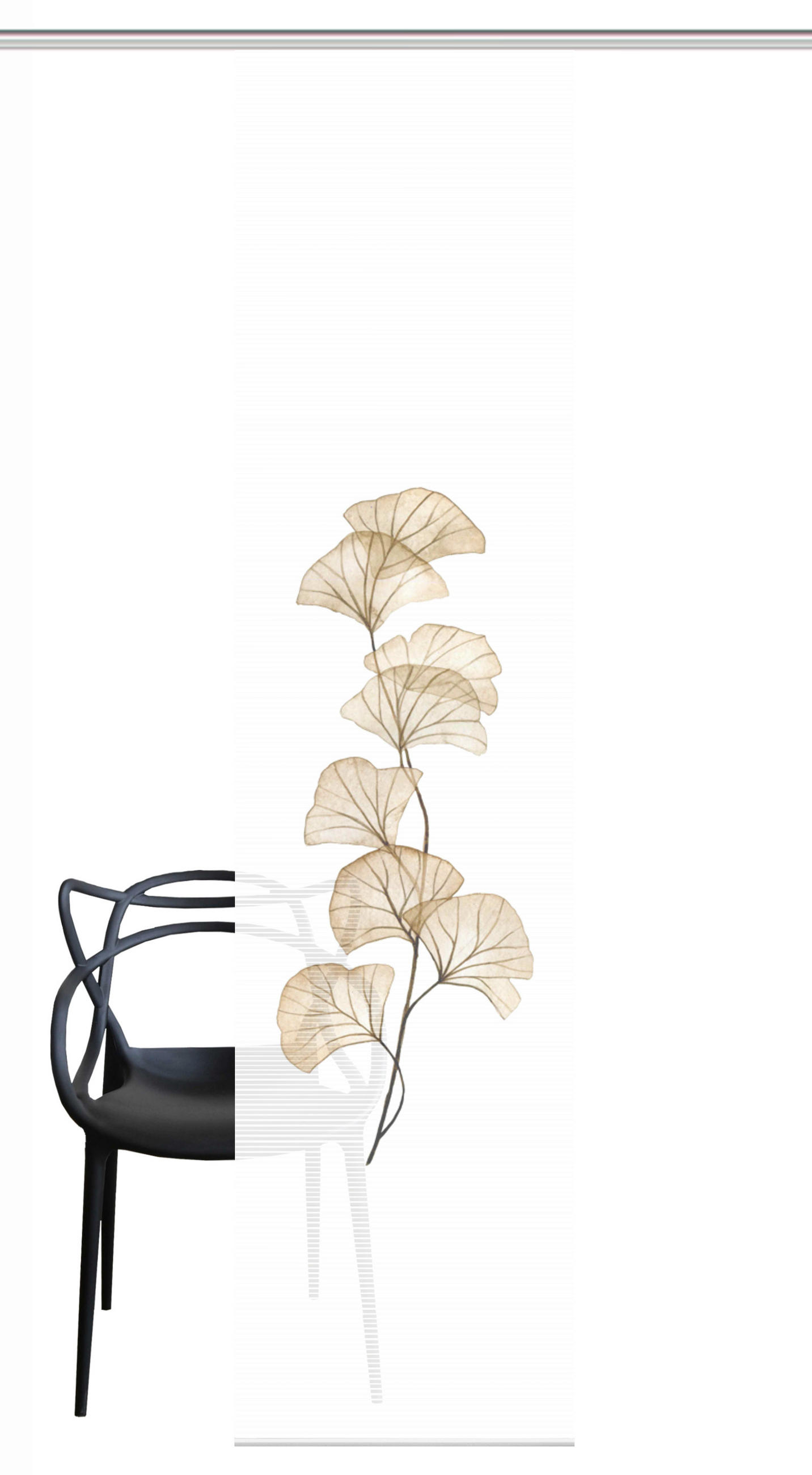 Thumbnail - Flächenvorhang Berto, Sand, Textil, Blätter, 60x260 cm, mit Paneelwagen, Wohntextilien, Gardinen & Vorhänge, Schiebegard...