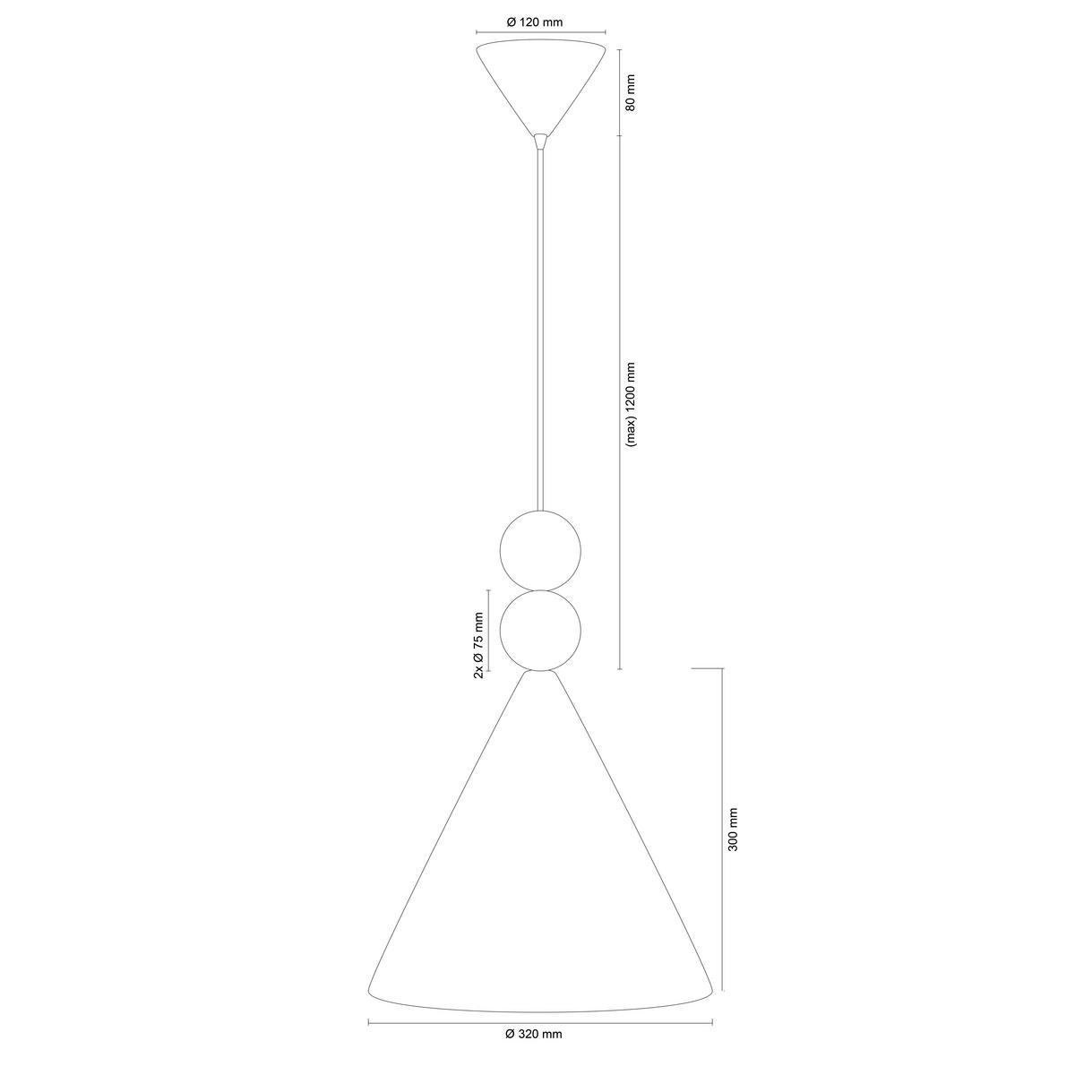 HÄNGELEUCHTE KEGEL 32/32/158 cm   - Weiß, Basics, Metall (32/32/158cm)