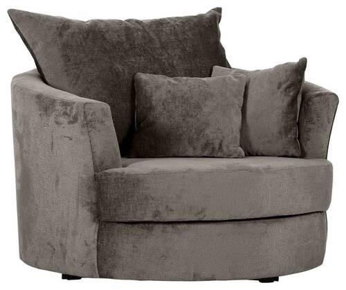 SESSEL in Chenille Dunkelgrau  - Dunkelgrau/Schwarz, KONVENTIONELL, Textil/Metall (115/72/115cm) - Carryhome