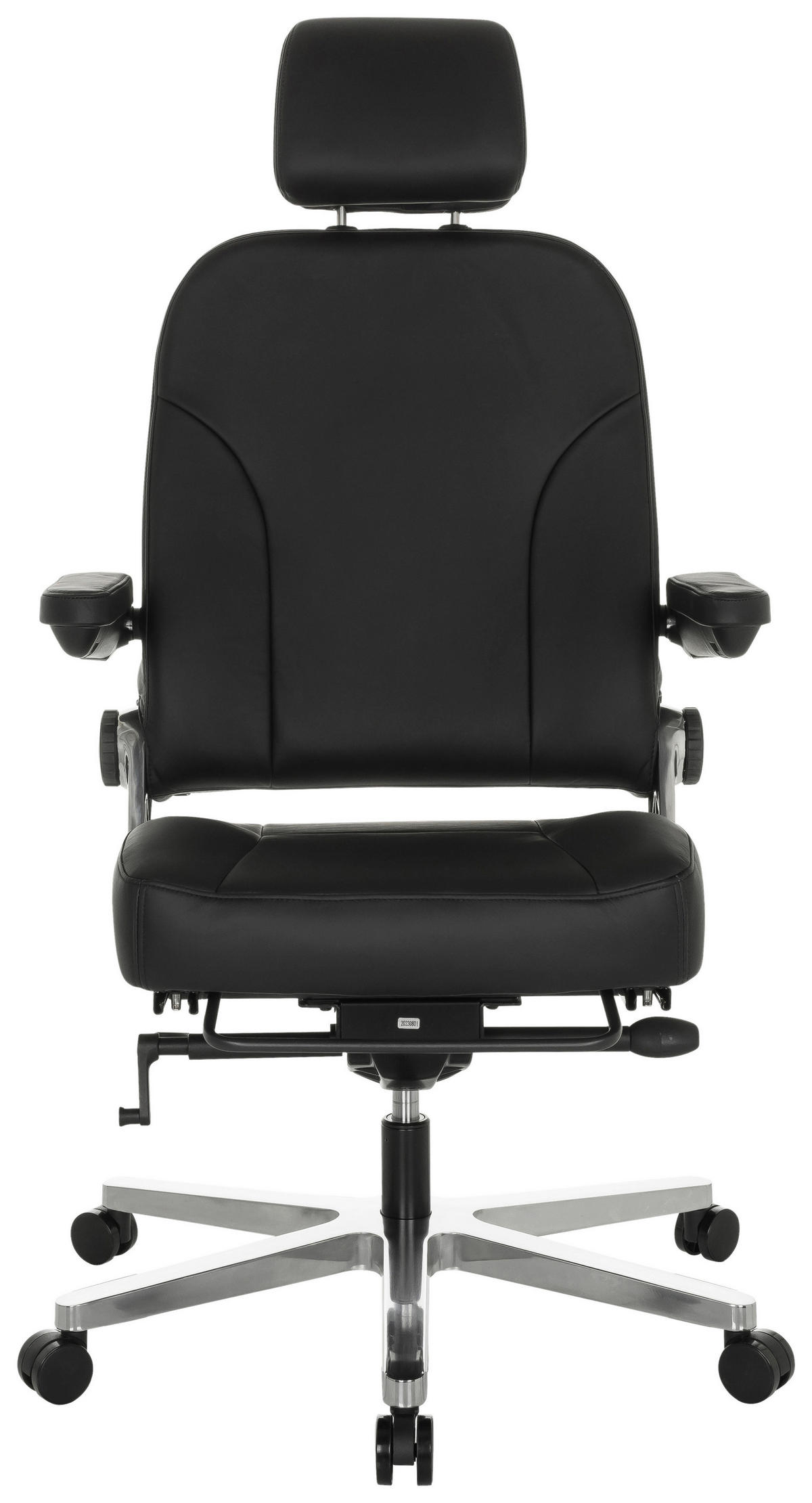 CHEFSESSEL  in Schwarz  - Silberfarben/Schwarz, Basics, Leder/Metall (70/123-133/63cm) - MID.YOU