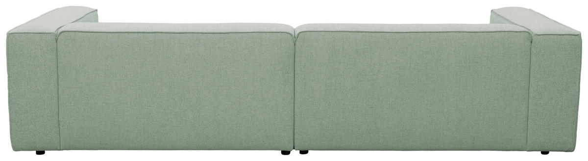 ECKSOFA Mintgrün Chenille Rücken echt  - Schwarz/Mintgrün, MODERN, Kunststoff/Textil (296/185cm) - Hom`in
