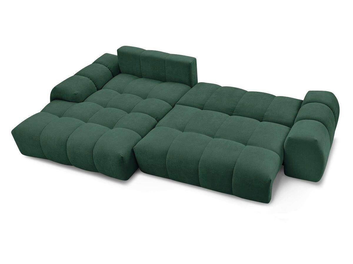 ECKSCHLAFSOFA EVEREST  mit Rücken echt, Armteil links, Armteil rechts Struktur Grün  - Schwarz/Grün, MODERN, Kunststoff/Textil (180/318cm) - Livetastic