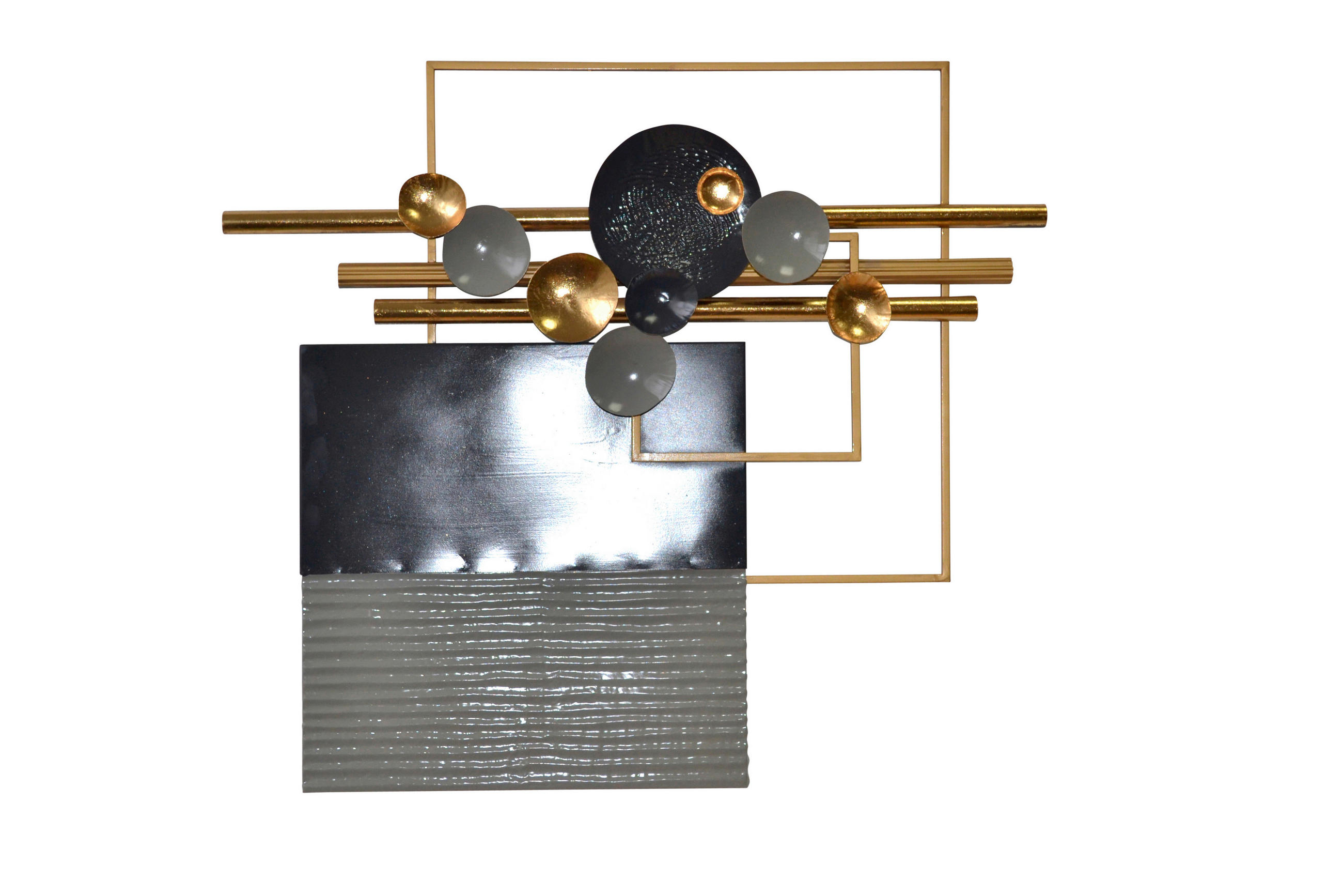 WANDDEKO Metall  - Goldfarben/Schwarz, Design, Metall (10/83/94cm) - MID.YOU