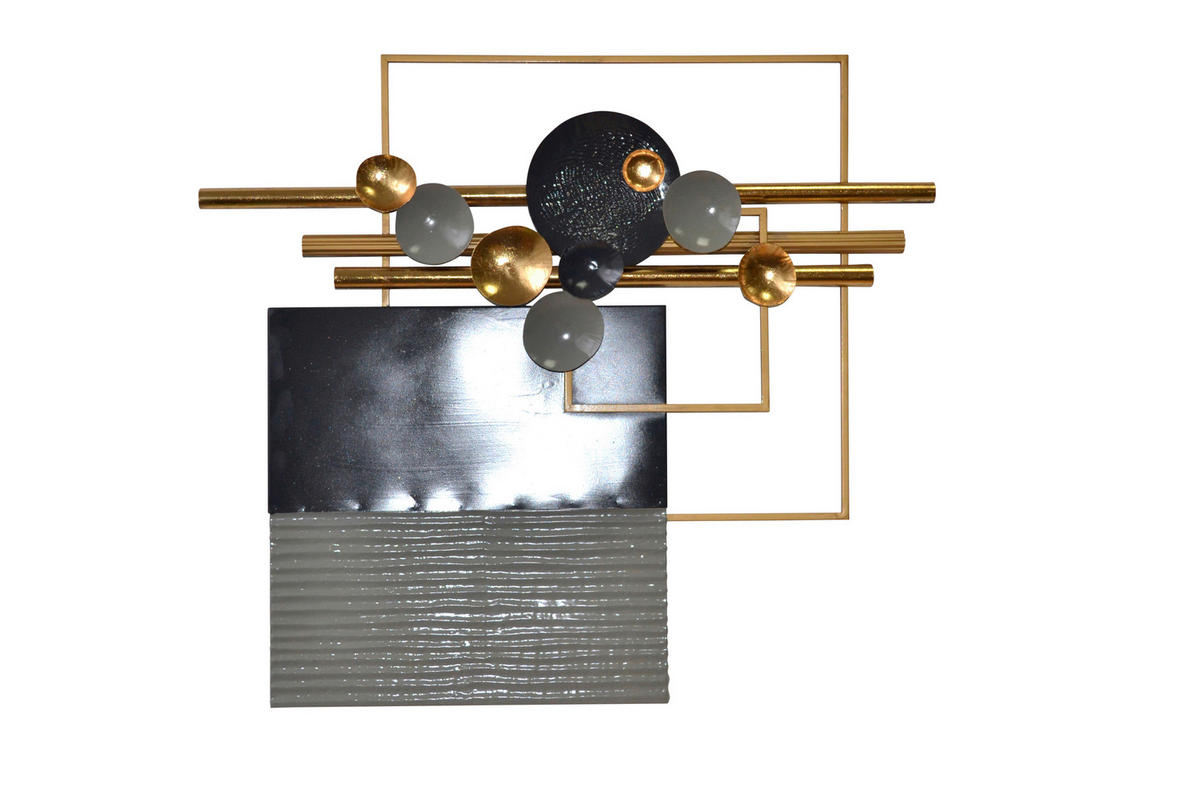 WANDDEKO Metall  - Goldfarben/Schwarz, Design, Metall (10/83/94cm) - MID.YOU