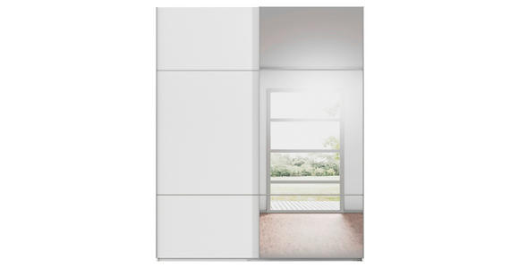 SCHWEBETÜRENSCHRANK 201/223/68 cm 2-türig Weiß - Alufarben/Weiß, KONVENTIONELL, Glas/Holzwerkstoff (201/223/68cm) - Novel