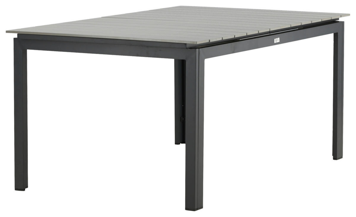 GARTENTISCH 160/100/75 cm Metall rechteckig  - Schwarz/Grau, KONVENTIONELL, Metall (160/100/75cm) - Gardenson