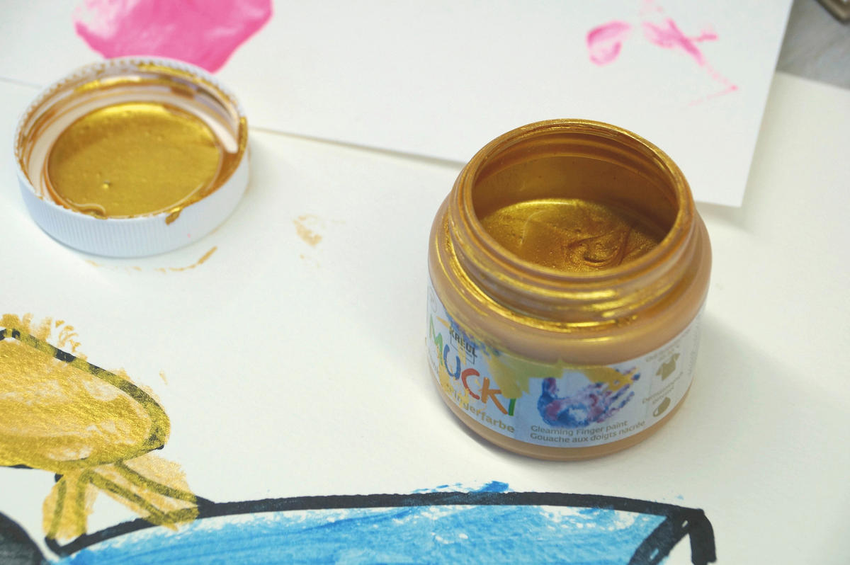 ACRYLFARBE - Blau/Silberfarben, KONVENTIONELL (14,6/7,0/14,6cm)