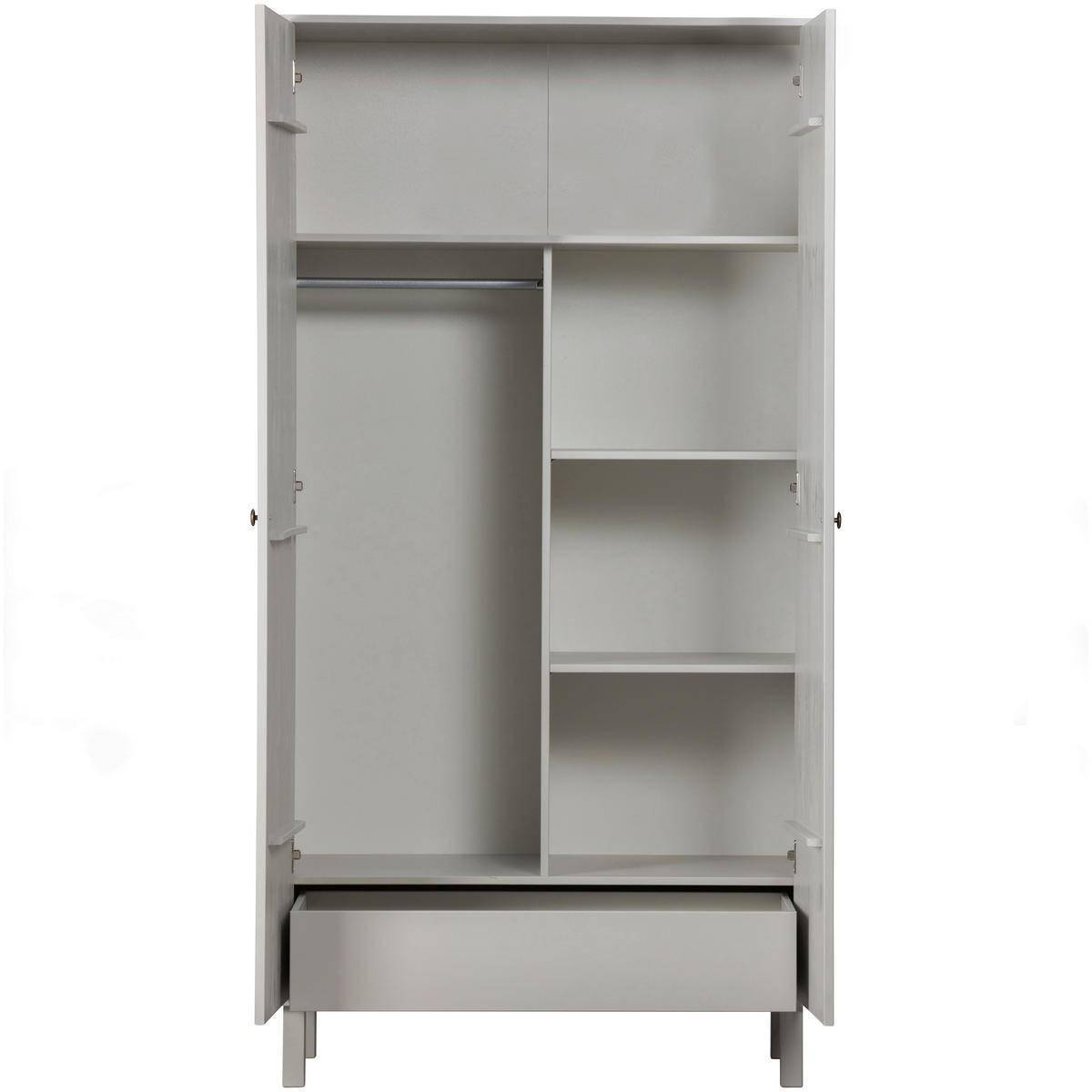 GARDEROBENSCHRANK Madu  in 100/195/53 cm  - Goldfarben/Hellgrau, Design, Holz/Metall (100/195/53cm) - Livetastic