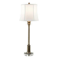 TISCHLEUCHTE - Messingfarben, Konventionell, Textil/Metall (30.5/81.3cm) - Elstead Lighting