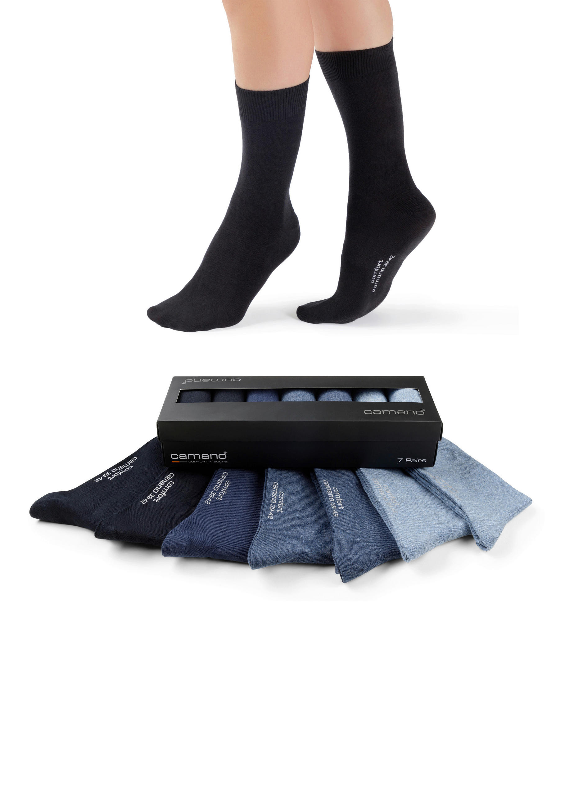 SOCKEN CAMANO COMFORT 14 Stück Blau  - Blau, Basics, Textil (35/38null)