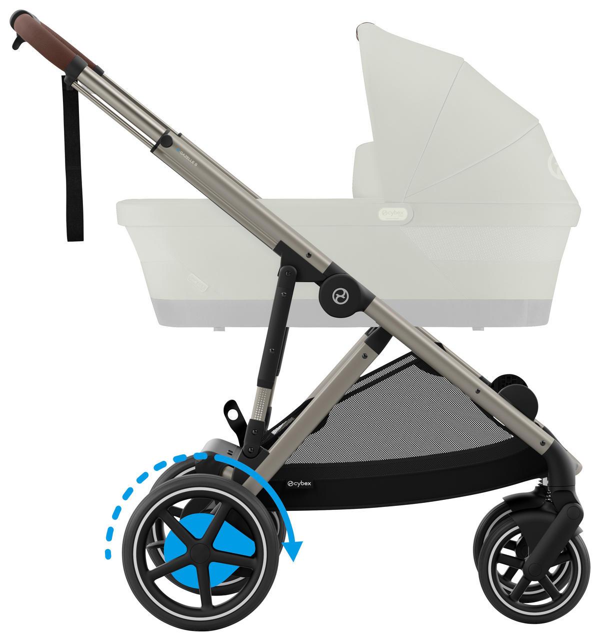 KINDERWAGEN e-Gazelle S  - Taupe/Waldgrün, Basics (107,5/66/110cm) - cybex GOLD