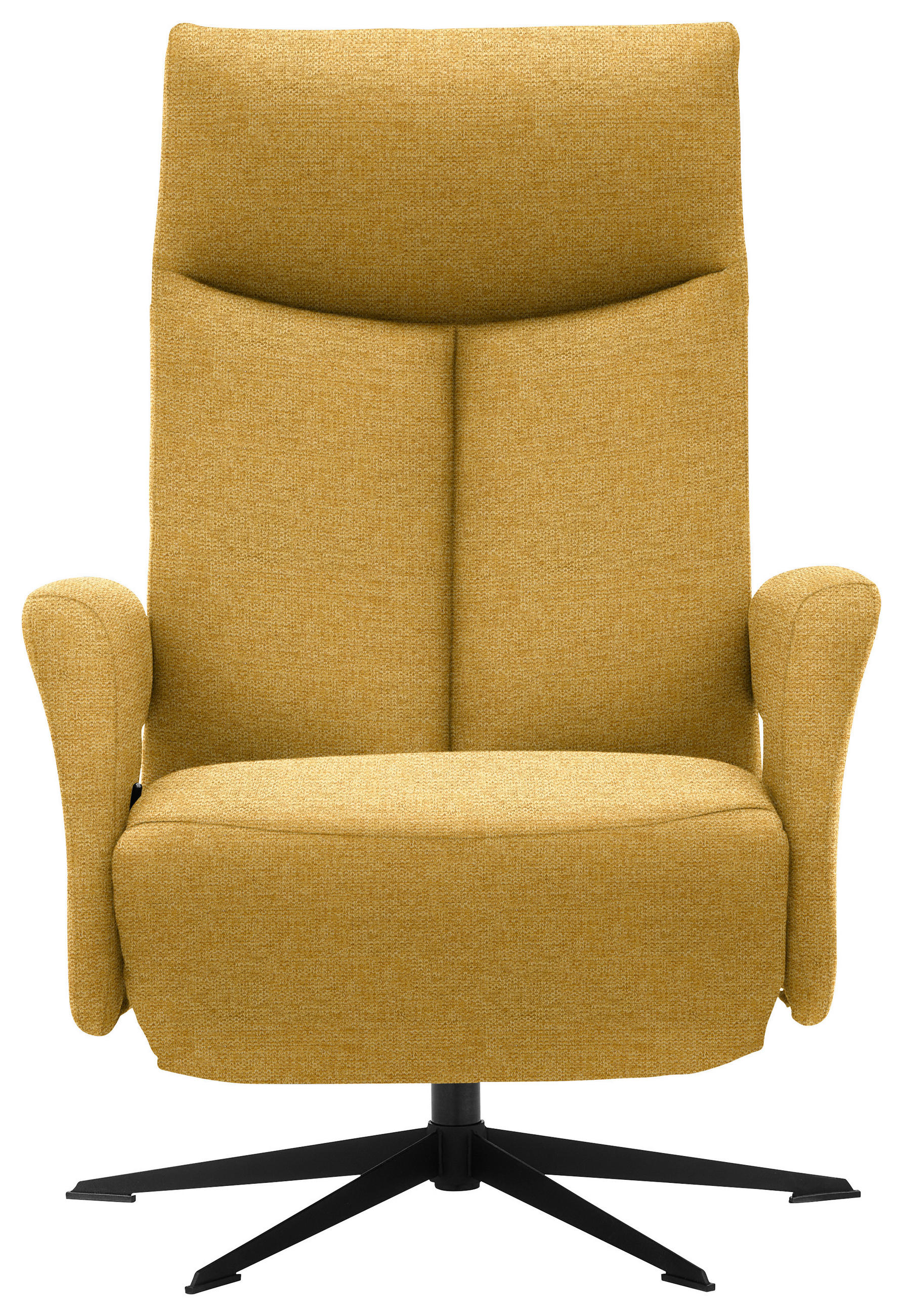 RELAXSESSEL Webstoff Relaxfunktion    - Currygelb/Schwarz, Design, Textil/Metall (74/105/82cm) - Welnova