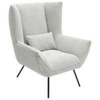 SESSEL in Cord Hellgrau  - Hellgrau/Schwarz, Design, Textil/Metall (90/112/94cm) - Pure Home Lifestyle