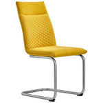 SCHWINGSTUHL  in Edelstahl Mikrofaser  - Edelstahlfarben/Gelb, Design, Textil/Metall (47/92/59cm) - Xora