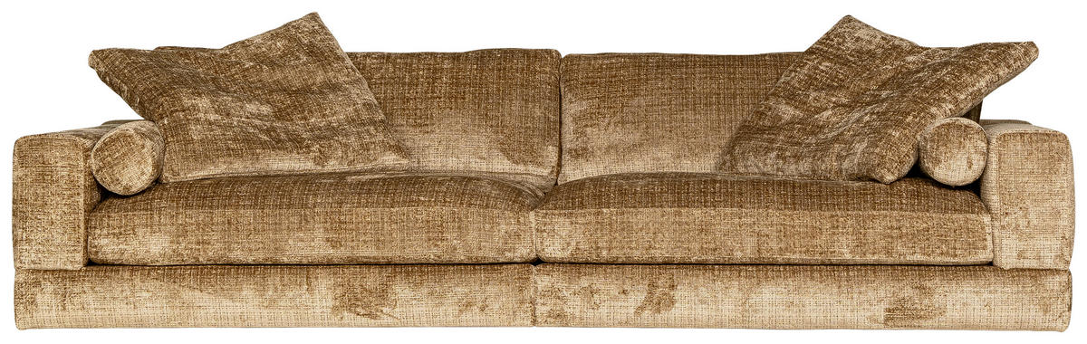 SOFFA i struktur guldfärgad  - guldfärgad, Klassisk, trä/textil (284/120cm) - Novel