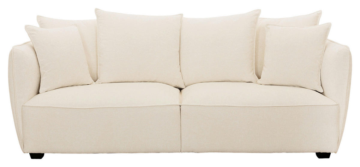 3-SITS SOFFA i cremefärgad  - svart/cremefärgad, Basics, metall/trä (220/88/108cm) - Pure Home Comfort