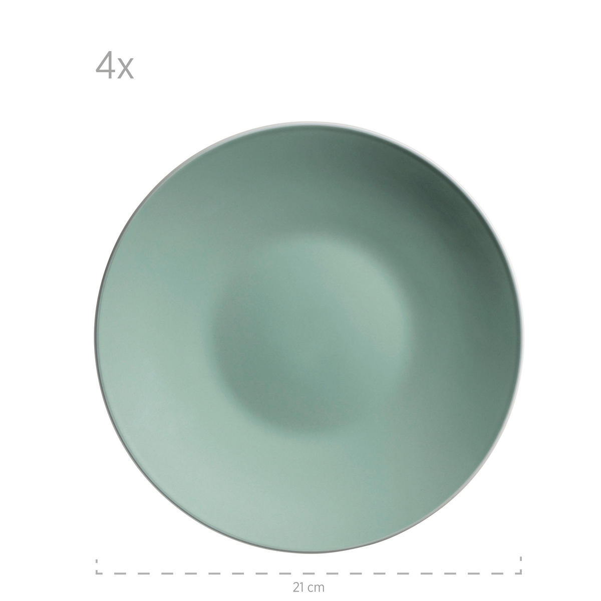 KOMBISERVICE Elissa 24-teilig  - Grün, Basics, Keramik (46,5/33/32cm) - Mäser
