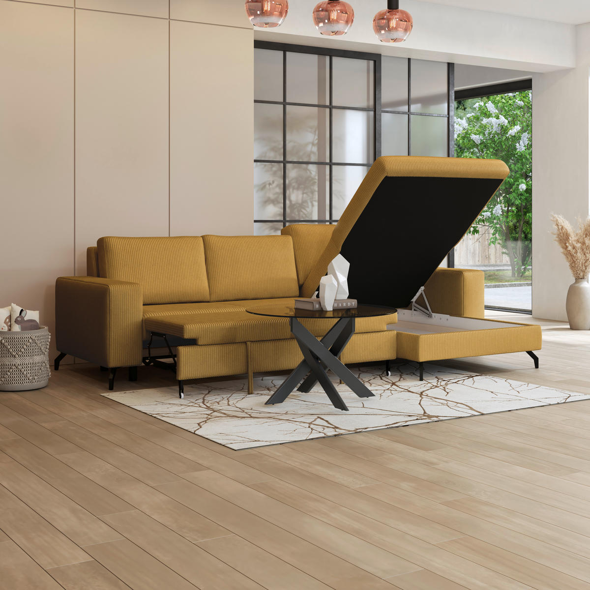 ECKSOFA Senfgelb  - Senfgelb, Trend, Textil (290/178cm) - P & B