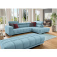 ECKSOFA  in Chenille Hellblau  301/207 cm  - Chromfarben/Hellblau, Design, Textil (301/207cm) - Xora