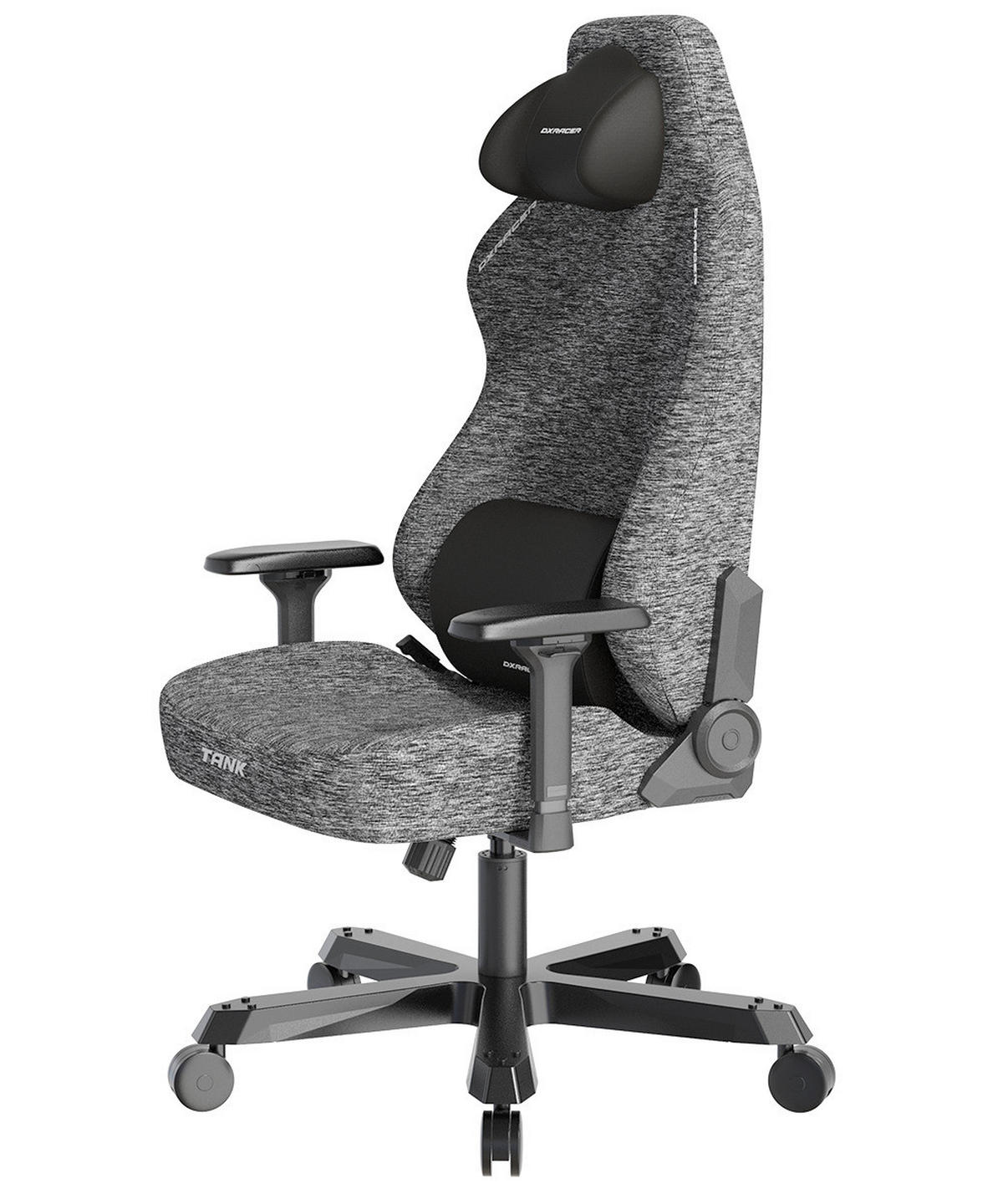 GAMINGSTUHL Grau Metall, Textil   - Schwarz/Grau, KONVENTIONELL, Textil/Metall (80/138,5-148/60cm) - Dxracer