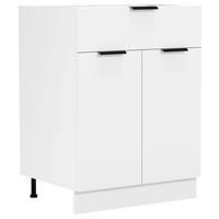 KÜCHENUNTERSCHRANK 60/82/46 cm  in Weiß  - Schwarz/Weiß, Trend, Holzwerkstoff/Kunststoff (60/82/46cm) - MID.YOU