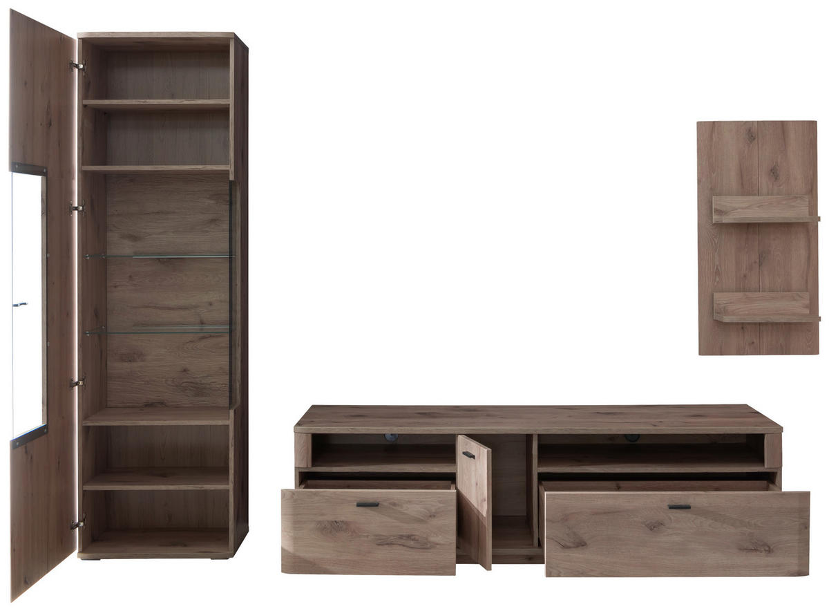 HYLLKOMBINATION  i ekfärgad  270/199/50 cm  - antracit/ekfärgad, Design, metall/trämaterial (270/199/50cm) - MID.YOU