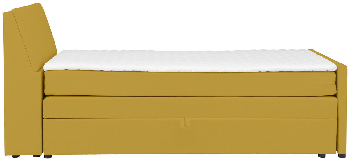 BOXSPRINGBETT 120/200 cm  in Gelb  - Gelb/Schwarz, MODERN, Holz/Textil (120/200cm) - MID.YOU