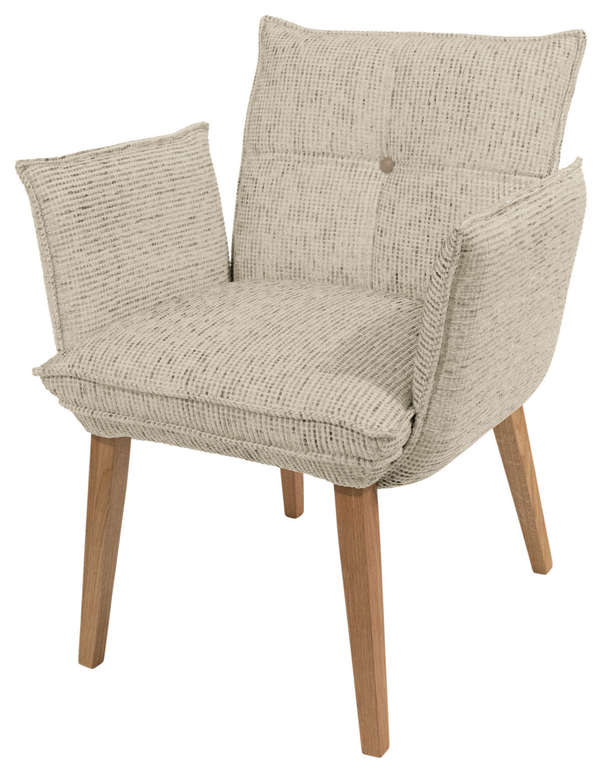 ARMLEHNSTUHL  in Chenille  - Eichefarben/Beige, KONVENTIONELL, Holz/Textil (72/86/65cm) - Valdera